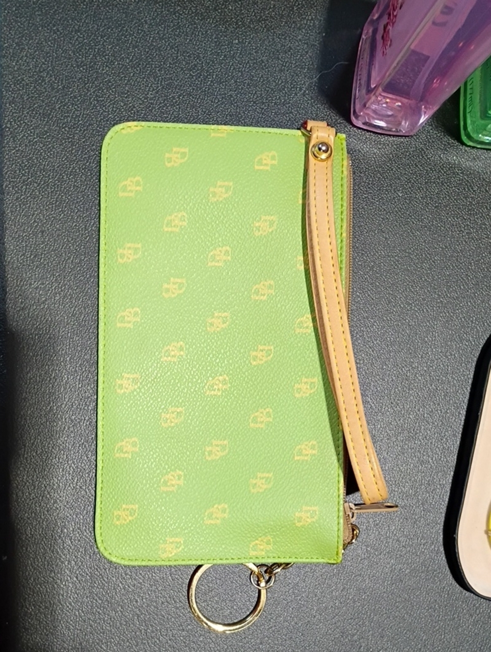 Womens Dooney & Burke Lime Green Wristlet Wallet by